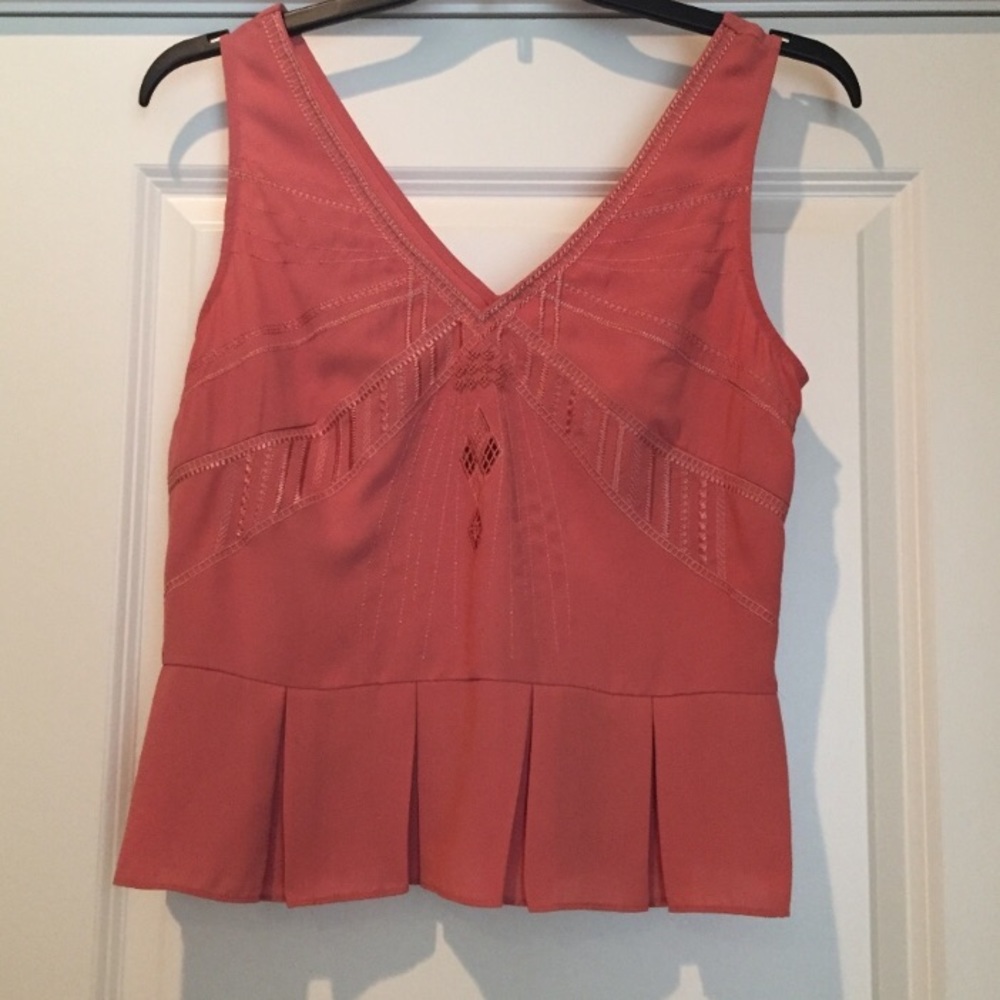 Anthro Blush embroidered sleeveless top